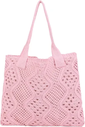 Crochet Bags for Women Summer Beach Tote Bag Large Capacity Shoulder Bag Aesthetic Hobo Bag Knit Bag Hippie Bag