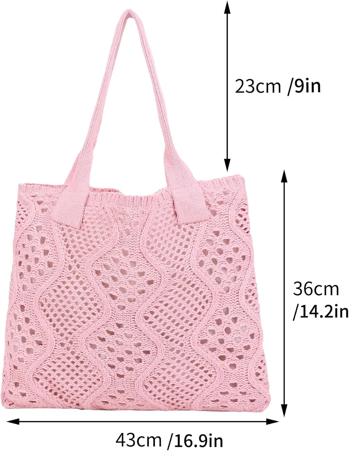 Crochet Bags for Women Summer Beach Tote Bag Large Capacity Shoulder Bag Aesthetic Hobo Bag Knit Bag Hippie Bag