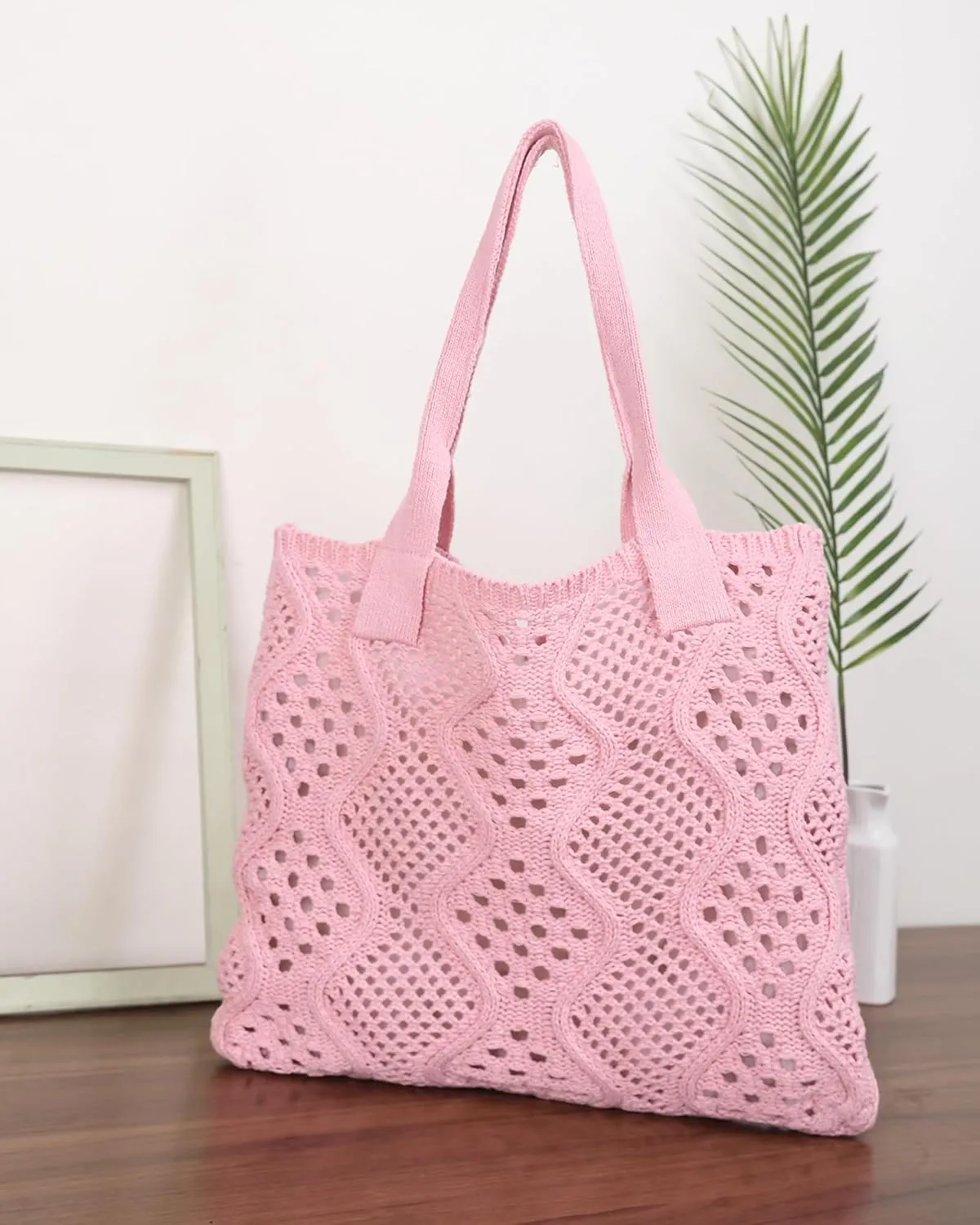 Crochet Bags for Women Summer Beach Tote Bag Large Capacity Shoulder Bag Aesthetic Hobo Bag Knit Bag Hippie Bag