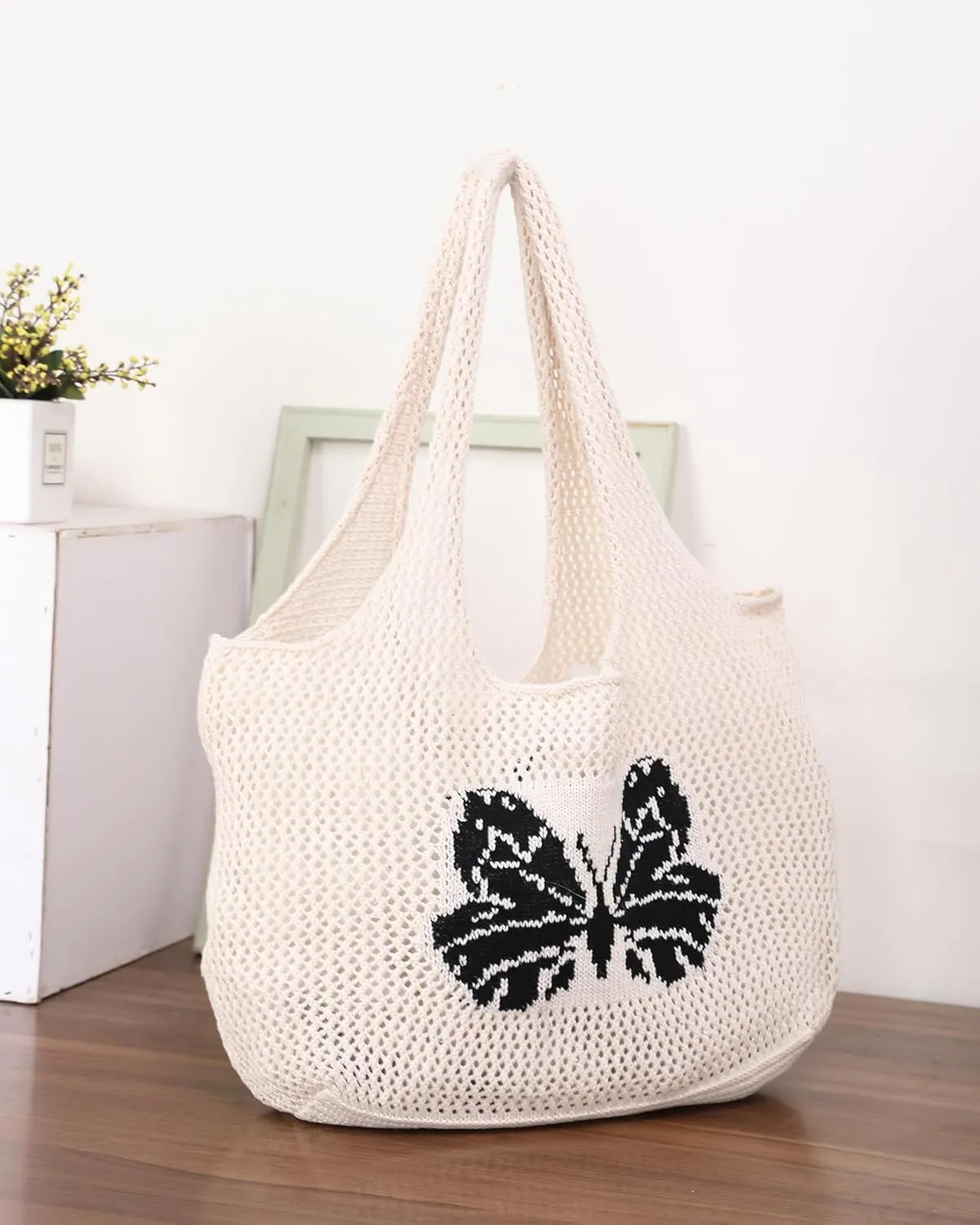 Crochet Bags for Women Summer Beach Tote Bag Large Capacity Shoulder Bag Aesthetic Hobo Bag Knit Bag Hippie Bag