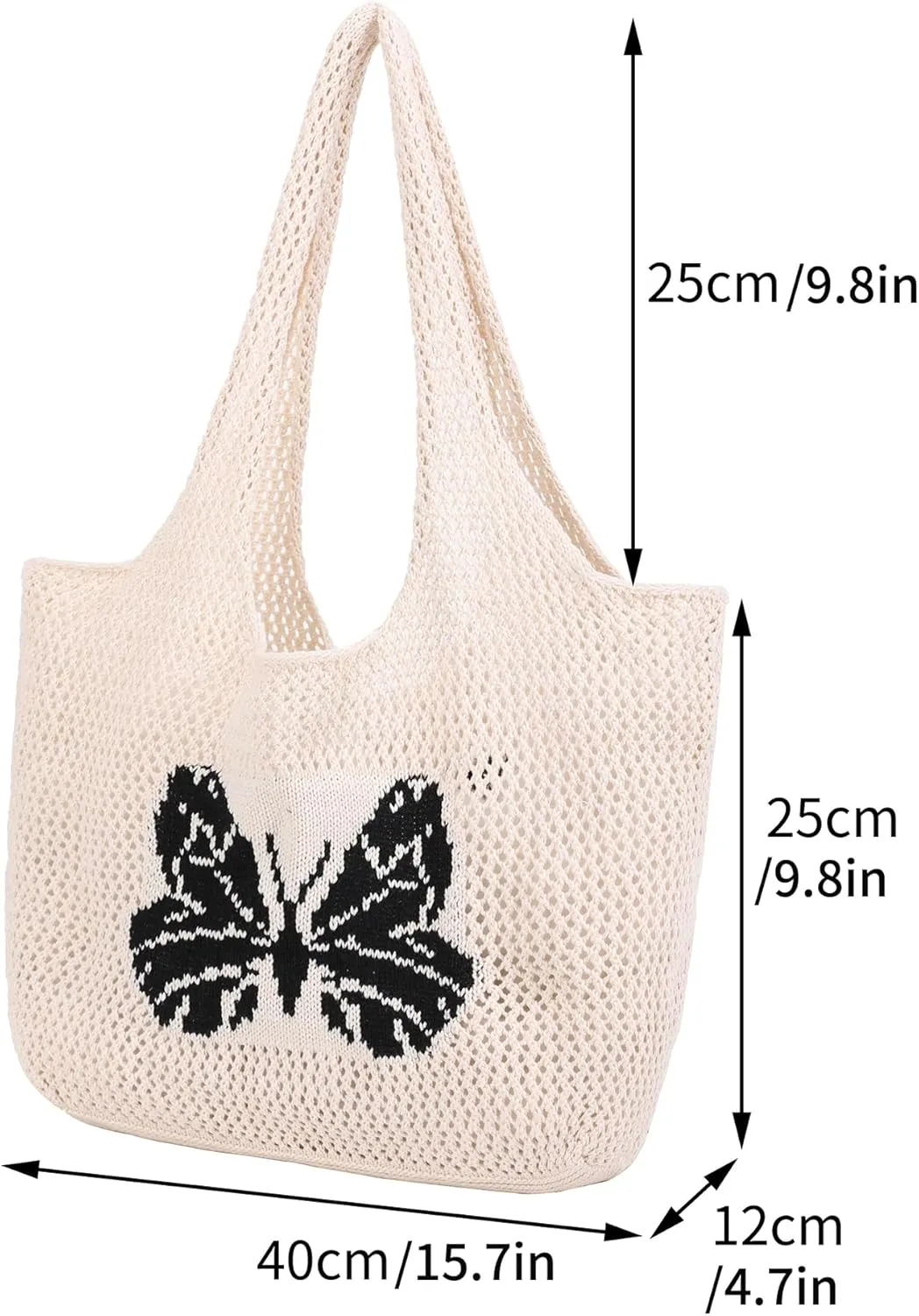 Crochet Bags for Women Summer Beach Tote Bag Large Capacity Shoulder Bag Aesthetic Hobo Bag Knit Bag Hippie Bag