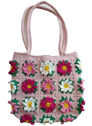 Crochet Cosmos Multi Color Bag and Shoulder Bag