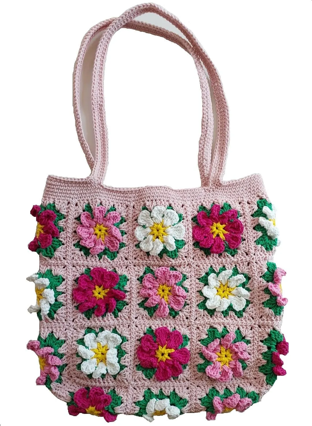 Crochet Cosmos Multi Color Bag and Shoulder Bag