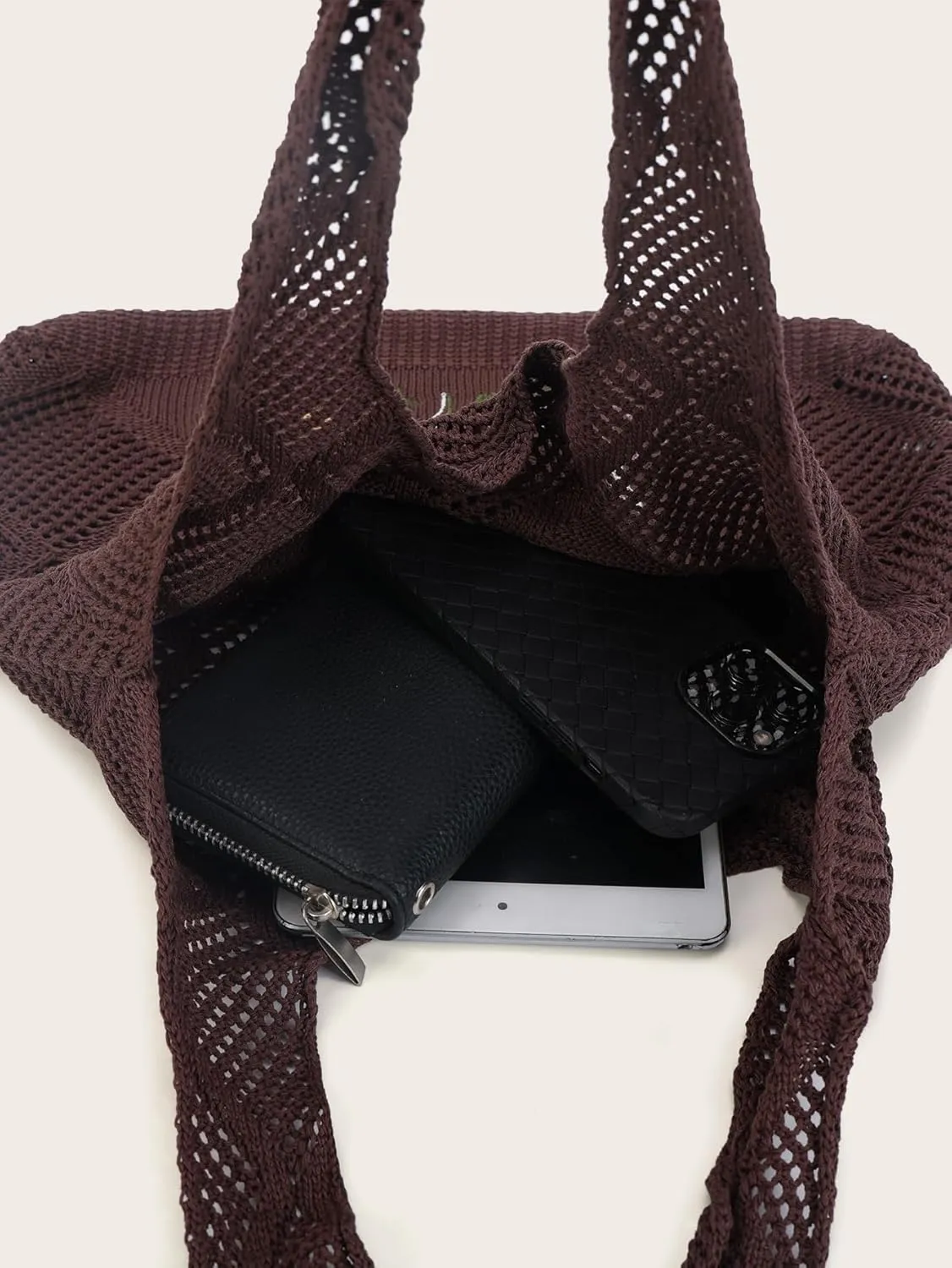 Crochet Mesh Beach Tote Shoulder Handbags Hobo Summer Aesthetic Women's Bag