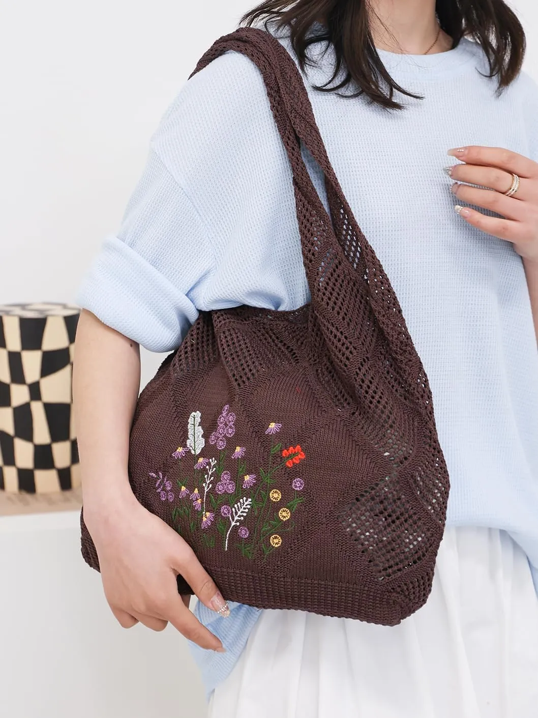 Crochet Mesh Beach Tote Shoulder Handbags Hobo Summer Aesthetic Women's Bag