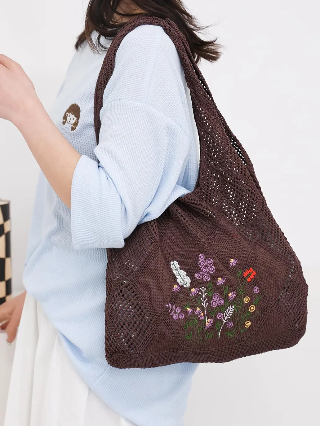 Crochet Mesh Beach Tote Shoulder Handbags Hobo Summer Aesthetic Women's Bag