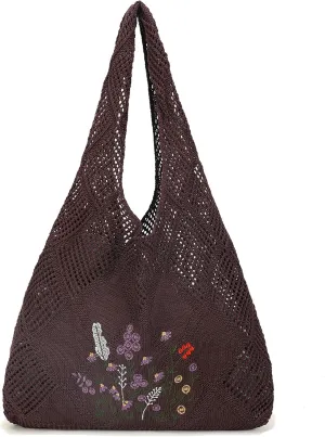 Crochet Mesh Beach Tote Shoulder Handbags Hobo Summer Aesthetic Women's Bag