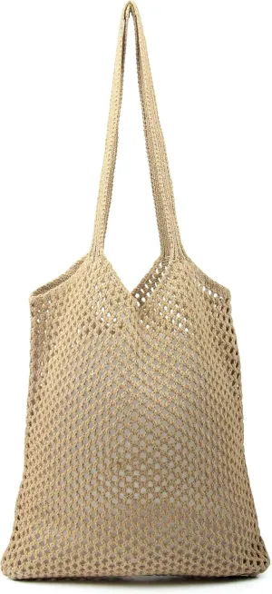 Crochet Mesh Beach Tote Shoulder Handbags Hobo Summer Aesthetic Women's Bag