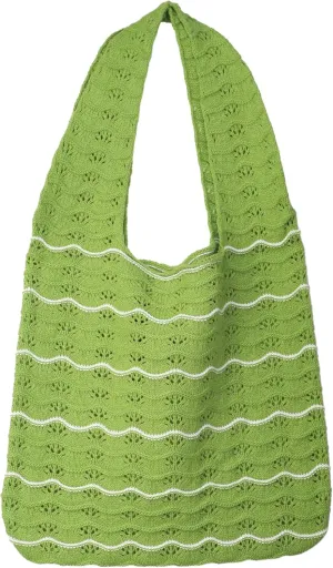 Crochet Tote Bag Cute Purse for Women Cutecore Key Chain Y2K Accessories Valentines Aesthetic Handbags for Women