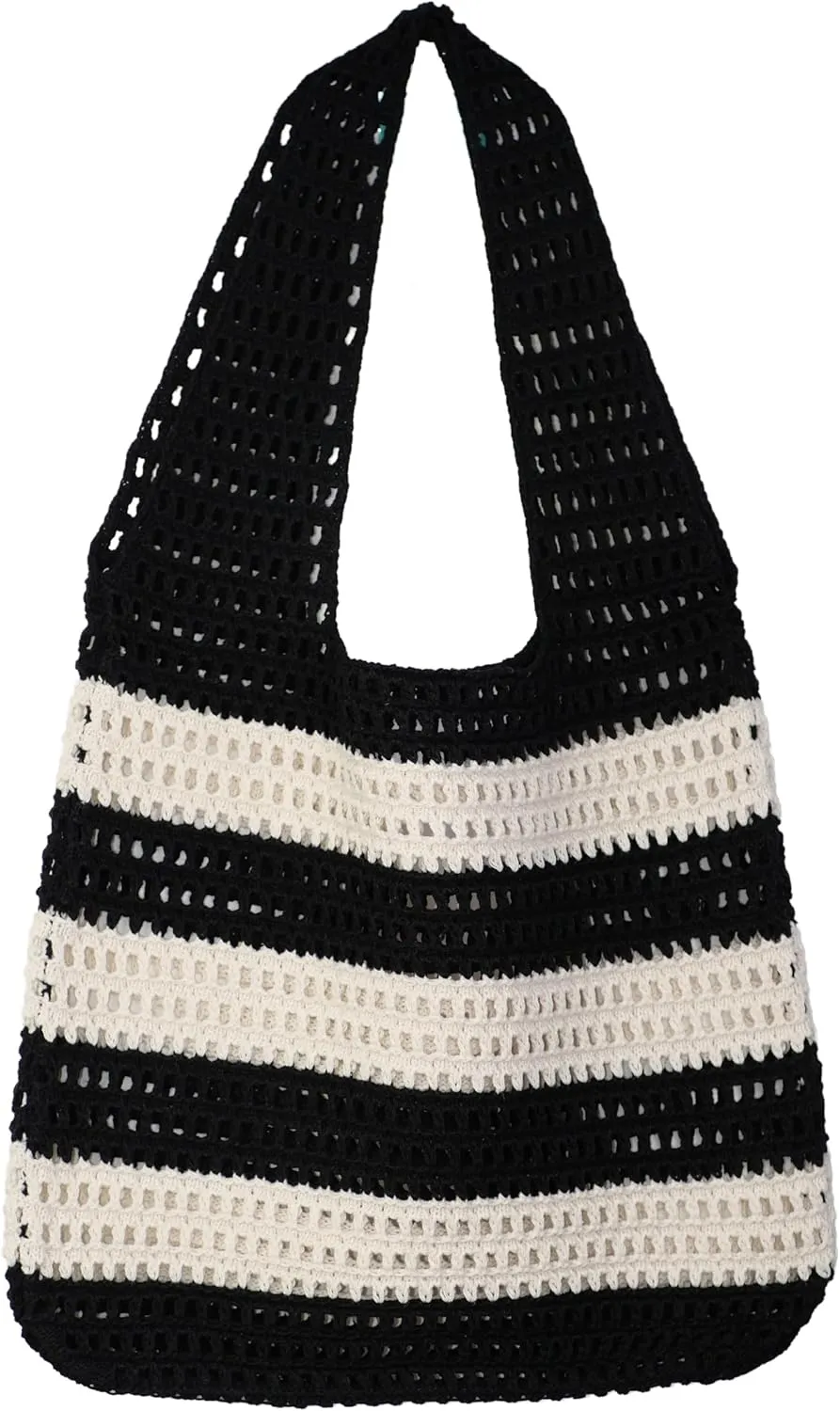 Crochet Tote Bag Cute Purse for Women Cutecore Key Chain Y2K Accessories Valentines Aesthetic Handbags for Women