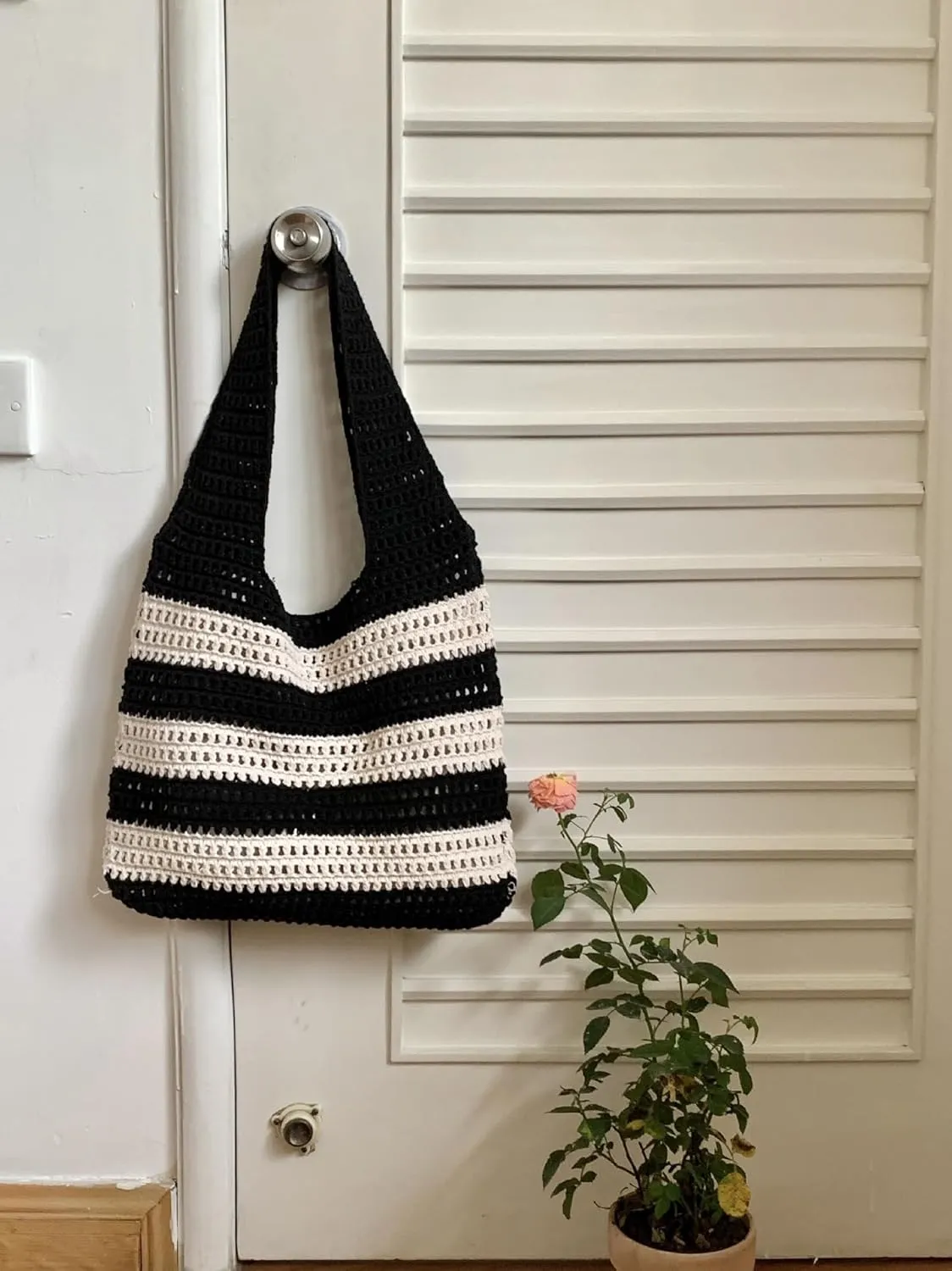 Crochet Tote Bag Cute Purse for Women Cutecore Key Chain Y2K Accessories Valentines Aesthetic Handbags for Women