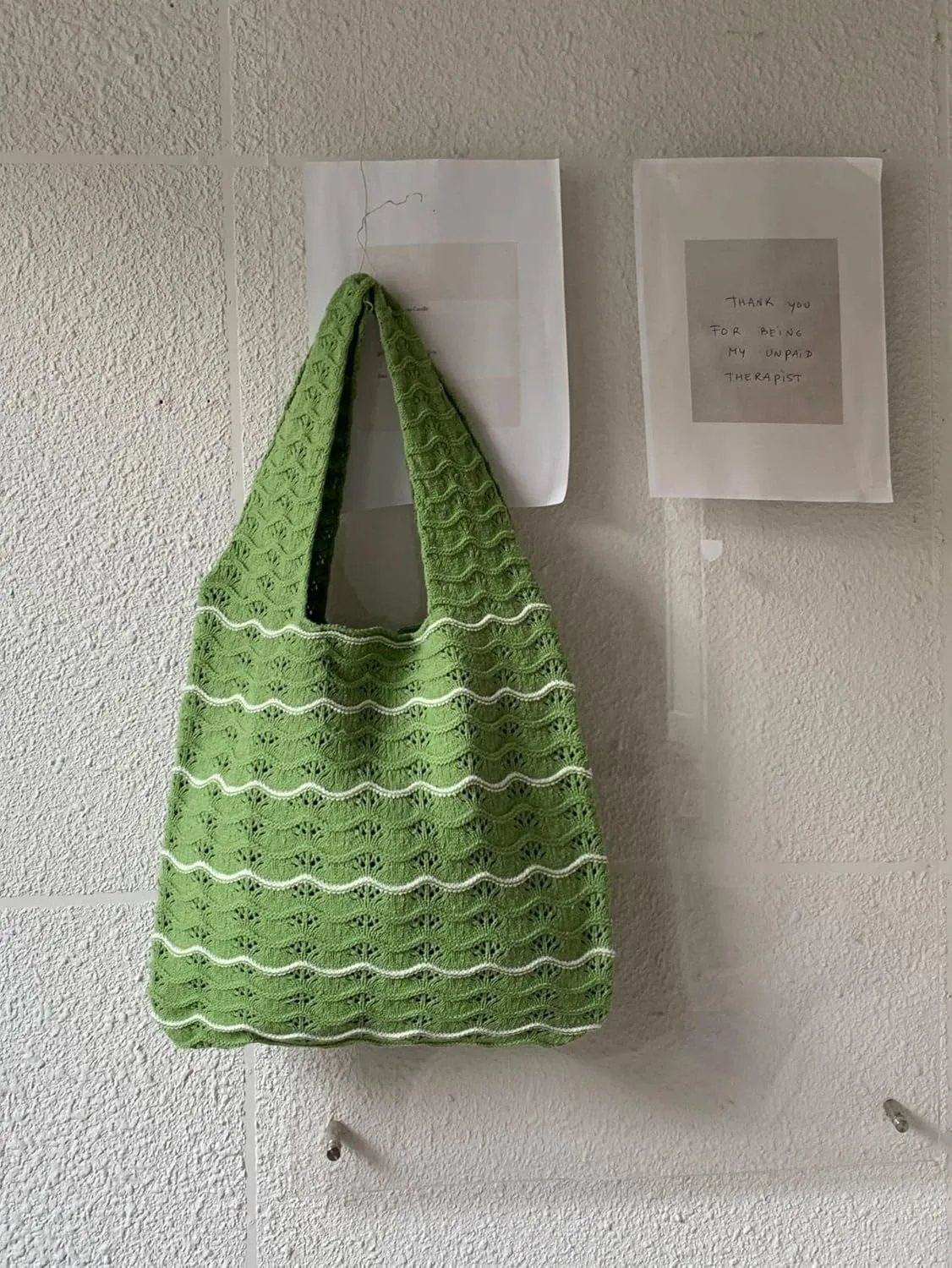 Crochet Tote Bag Cute Purse for Women Cutecore Key Chain Y2K Accessories Valentines Aesthetic Handbags for Women