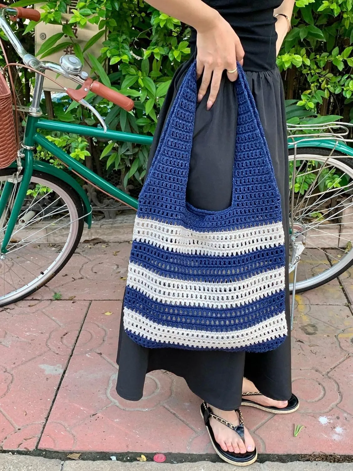 Crochet Tote Bag Cute Purse for Women Cutecore Key Chain Y2K Accessories Valentines Aesthetic Handbags for Women