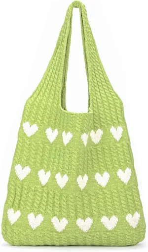 Crochet Tote Bag for Women Shoulder Handbags Knit Tote Bag Aesthetic Large Boho Bags