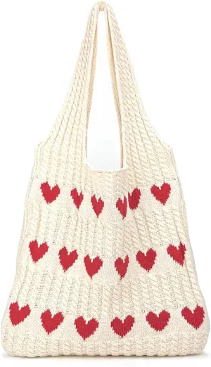 Crochet Tote Bag for Women Shoulder Handbags Knit Tote Bag Aesthetic Large Boho Bags