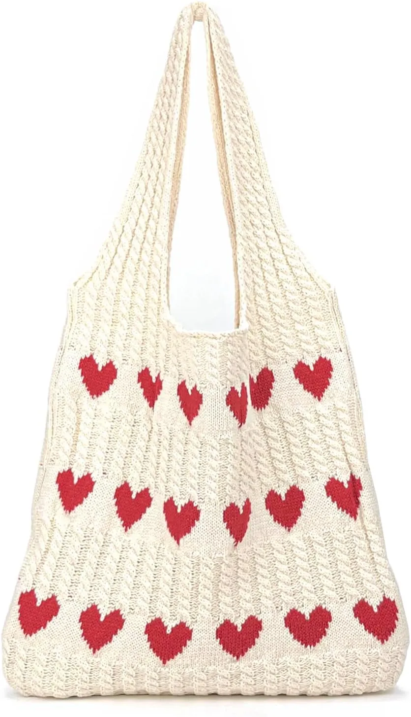 Crochet Tote Bag for Women Shoulder Handbags Knit Tote Bag Aesthetic Large Boho Bags