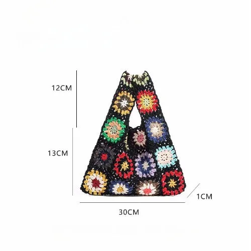 Crochet Tote Bags Boho Tote Bags Flower Mesh Beach Knit Handbags