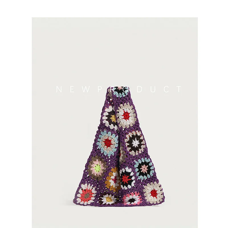 Crochet Tote Bags Boho Tote Bags Flower Mesh Beach Knit Handbags