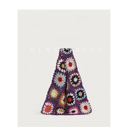 Crochet Tote Bags Boho Tote Bags Flower Mesh Beach Knit Handbags