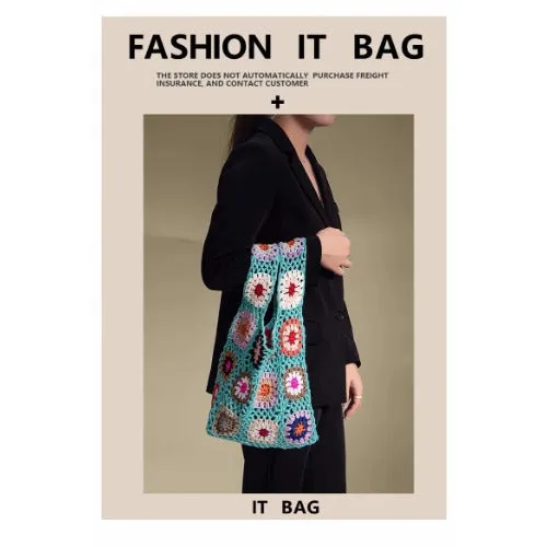 Crochet Tote Bags Boho Tote Bags Flower Mesh Beach Knit Handbags