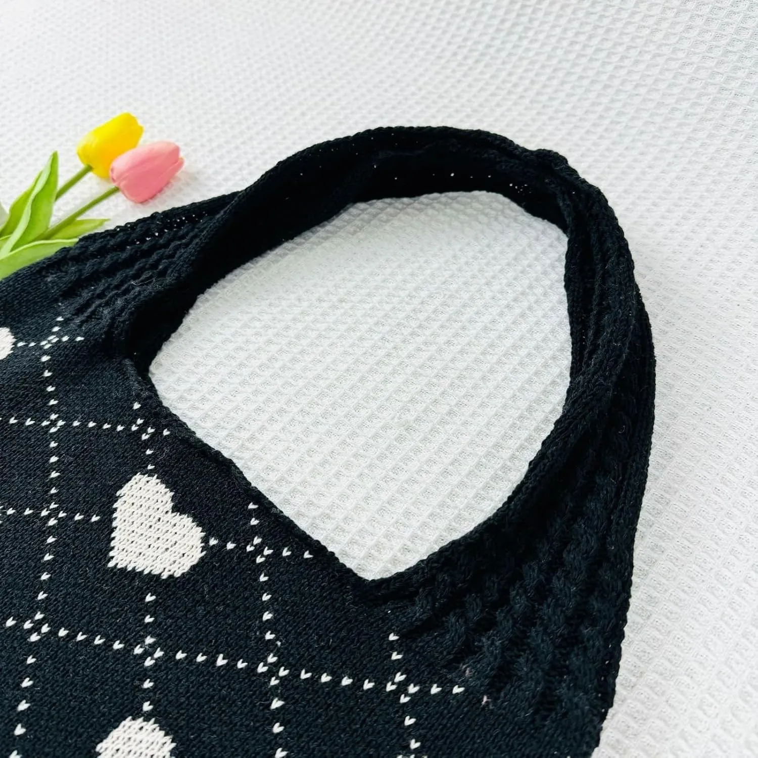 Crochet Tote Bags Boho Tote Bags Heart-shaped Beach Handbags Knit Vacation Aesthetic Casual Heart Hobo Bags