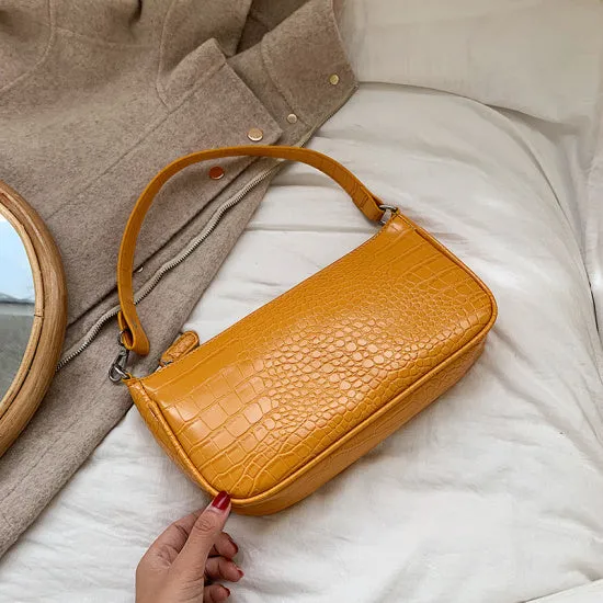 Crocodile Pattern Vintage Leather Shoulder Bags For Women 2019 Small Cell Phone Handbags and Purses Lady Simple Totes Handbag