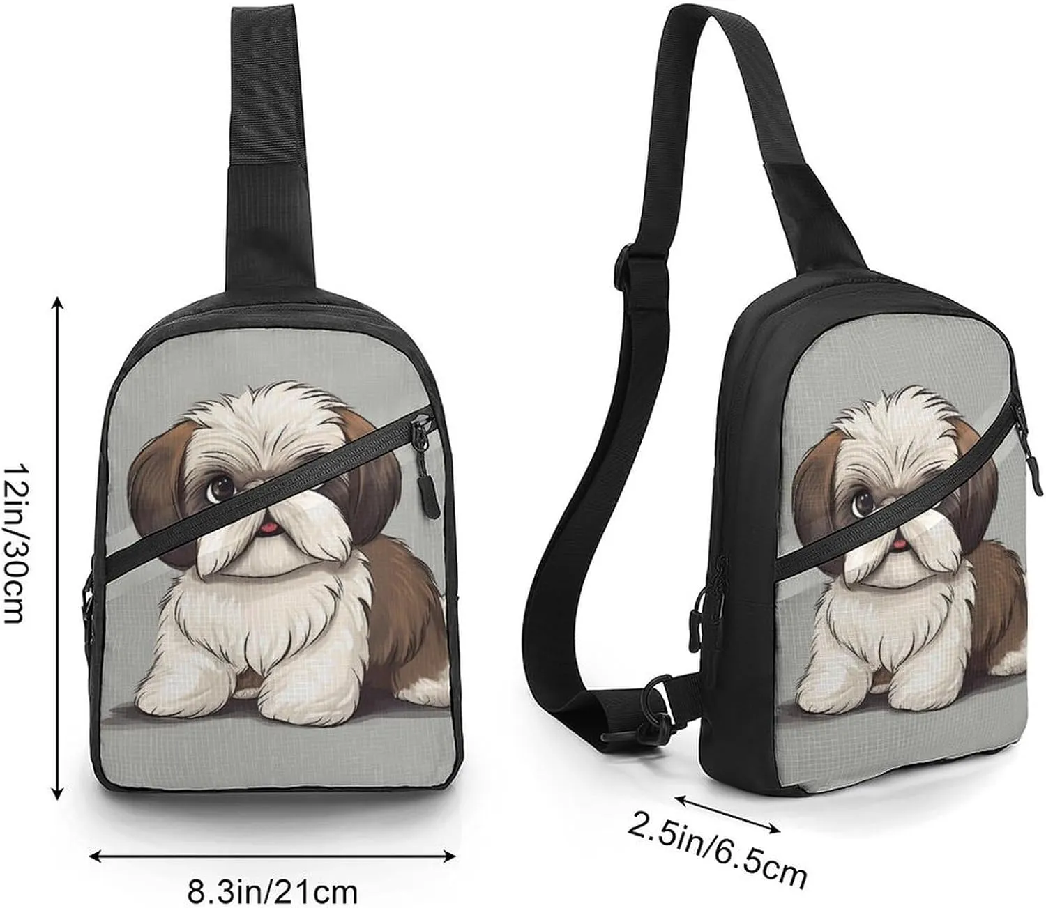 Crossbody Bag for Women Men Chest Bag Shih Tzu Dog Sling Bag Crossbody Shoulder Bag Sling Backpack