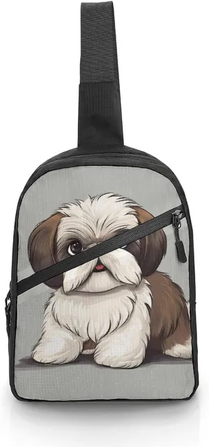 Crossbody Bag for Women Men Chest Bag Shih Tzu Dog Sling Bag Crossbody Shoulder Bag Sling Backpack
