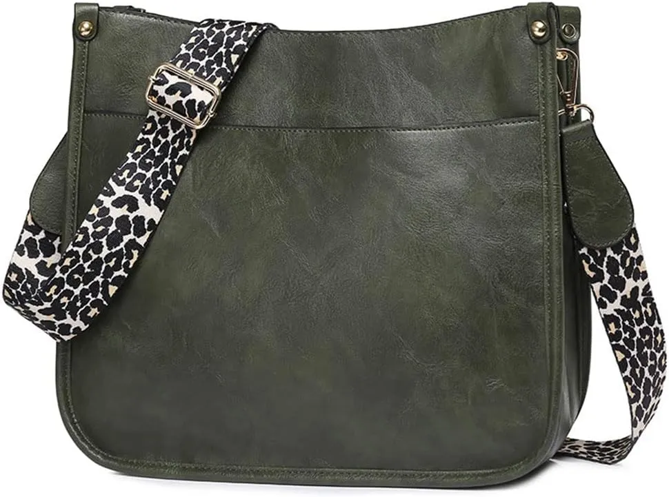 Crossbody Bags for Women Leather Hobo Handbag Trendy Crossbody Purses Shoulder Bucket Bag with Adjustable Guitar Strap