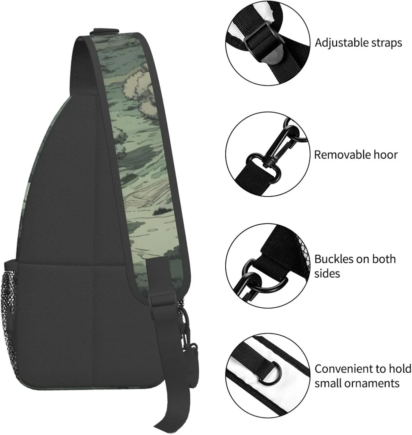 Crossbody Bags for Women Men Trendy Sling Bag Casual Chest Bag Pine Trees Snow and Sky Shoulder Bag for Travel Sport