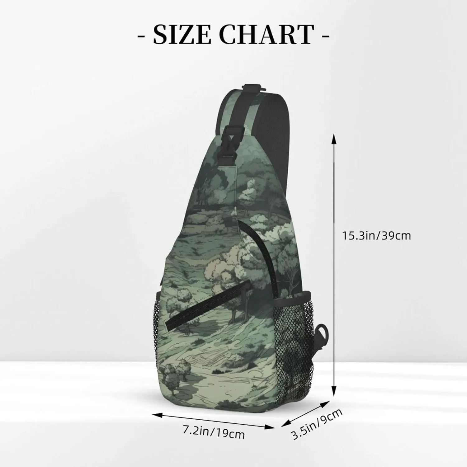 Crossbody Bags for Women Men Trendy Sling Bag Casual Chest Bag Pine Trees Snow and Sky Shoulder Bag for Travel Sport