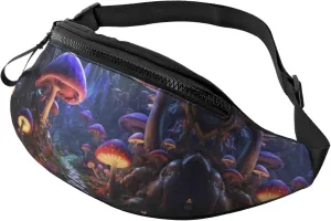 Crossbody Fanny Packs for Women Men - Jungle Path Glowing Mushrooms Running Belt Bag Travel Waist Bag for Women Mens