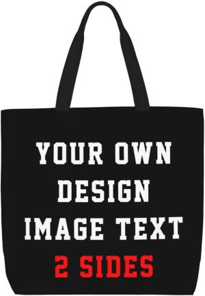 Custom Tote Bags With Logo Name Text Photo, Personalized Custom Bags, Reusable Grocery Bags Bulk Shopping Bags