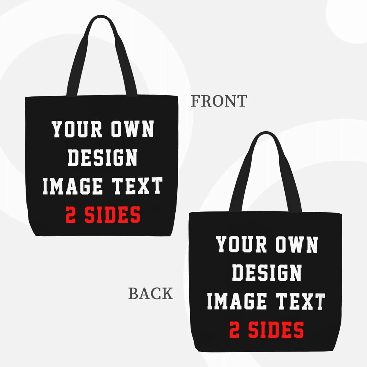 Custom Tote Bags With Logo Name Text Photo, Personalized Custom Bags, Reusable Grocery Bags Bulk Shopping Bags