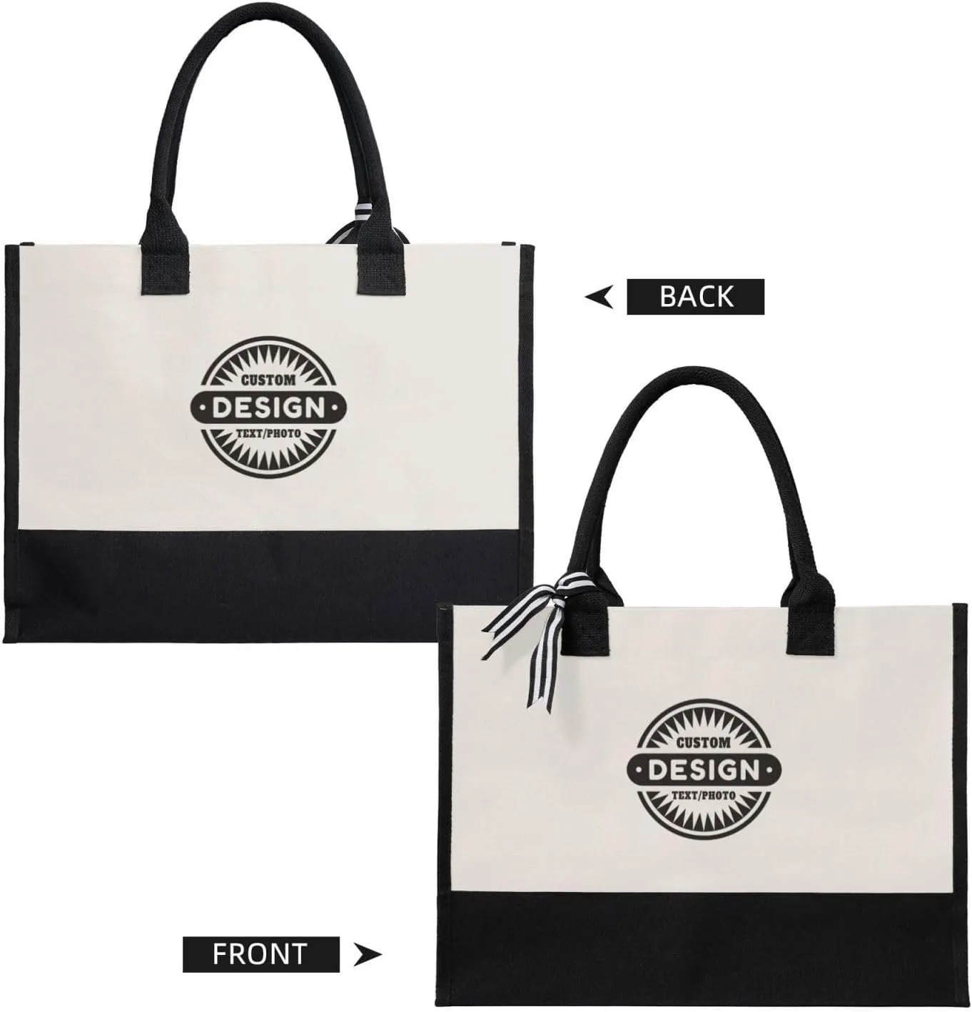 Custom Tote Bags with Logo, Personalized Tote Bags For Women, Customized Tote Bags Bulk, Gifts for Mom, Daughter, Girlfriend