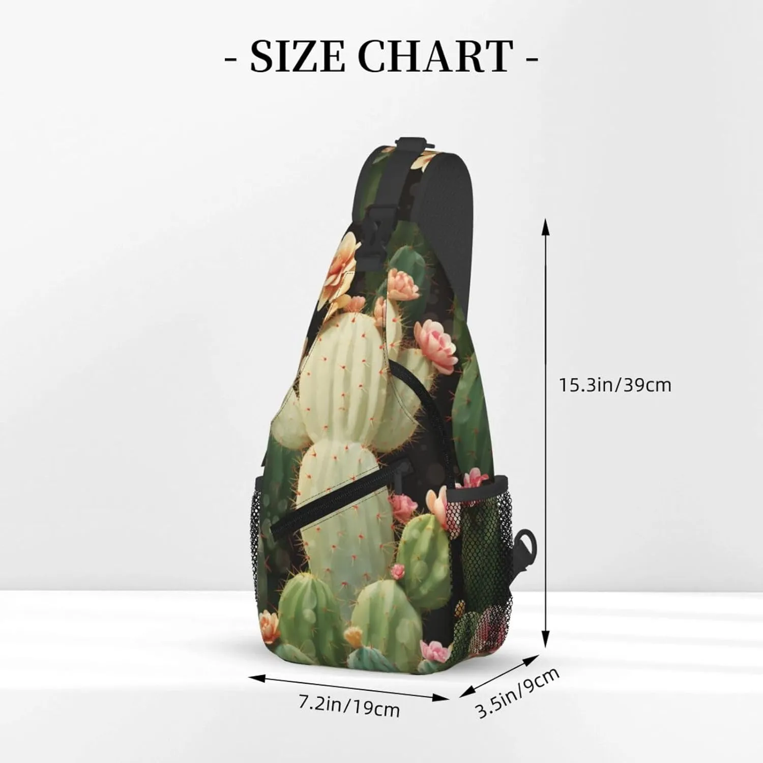 Cute Cactus Sling Bag Backpack For Men Cross Chest Bag Crossbody Shoulder Bag Travel Hiking Daypack