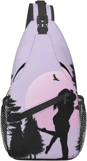 Cute Couple Falling In Love Crossbody Bags For Women Men Chest Backpack Gym Shoulder Bag Travel Outdoor Sports Casual Crossbody Bags