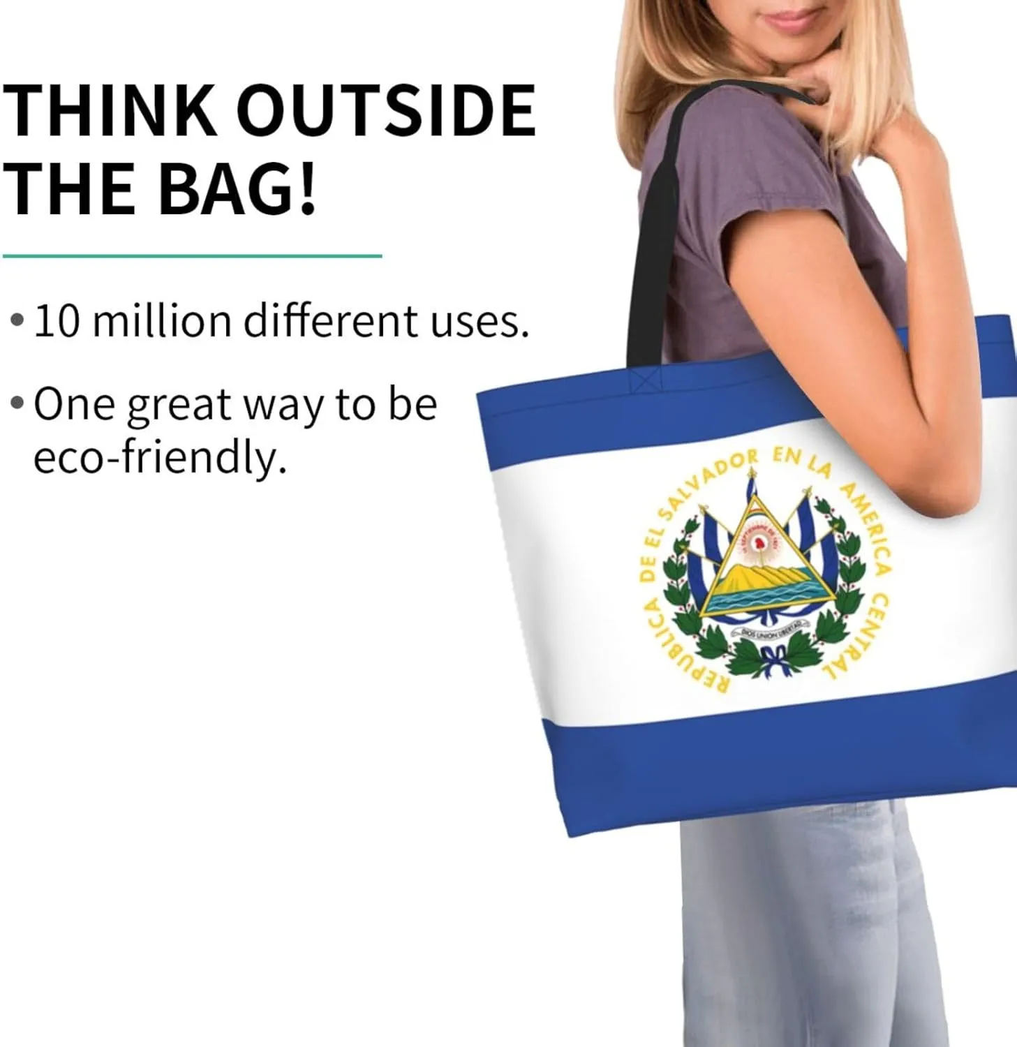Cute Flag Tote Bag For Women Men Gifts Large Reusable Shopping Bags for Beach, Travel,Gym,Yoga