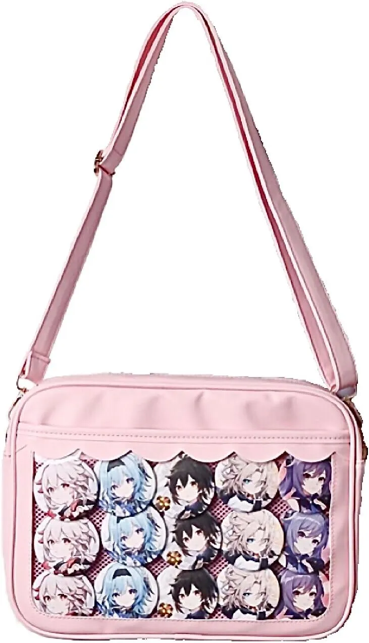 Cute Ita Bag Multi-Purpose Crossbody Bag Messenger Bag Shoulder Tote Bag Purse Kawaii Anime Pin Display Bag for Cosplay