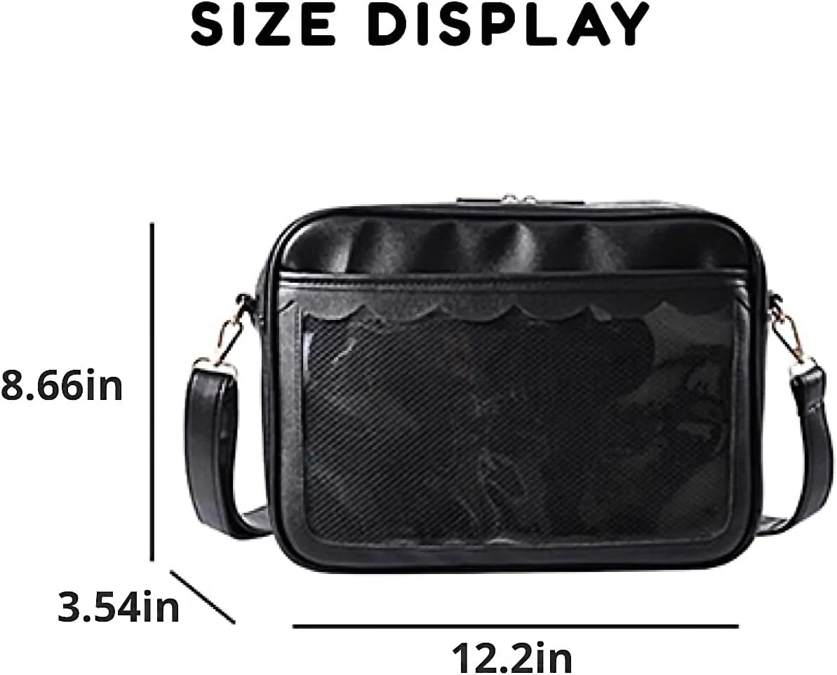 Cute Ita Bag Multi-Purpose Crossbody Bag Messenger Bag Shoulder Tote Bag Purse Kawaii Anime Pin Display Bag for Cosplay
