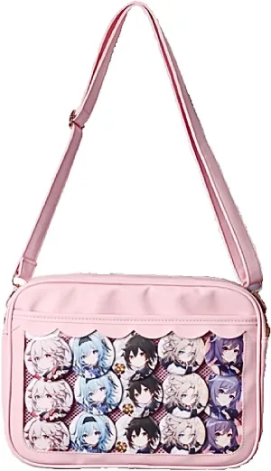 Cute Ita Bag Multi-Purpose Crossbody Bag Messenger Bag Shoulder Tote Bag Purse Kawaii Anime Pin Display Bag for Cosplay