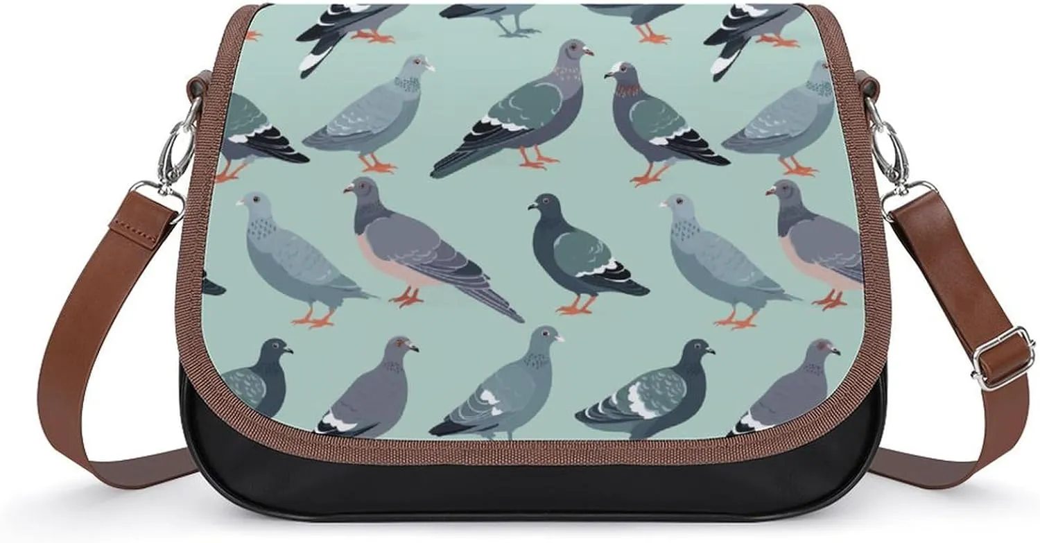 Cute Pigeon Birds Women's Crossbody Bag Small Shoulder Handbags Tote Bag with Adjustable Strap Fashion Gift