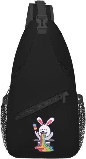 Cute Rabbit Crossbody Bags For Women Men Chest Backpack Gym Shoulder Bag Travel Outdoor Sports Casual Crossbody Bags