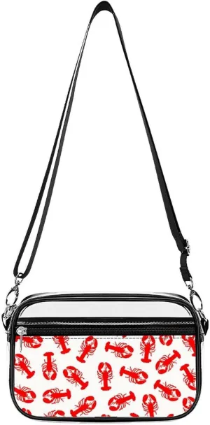 Cute Red Lobster Animal Fashionable Transparent Crossbody Bag Suitable for Travel, Sightseeing, Shopping And Other Scenarios