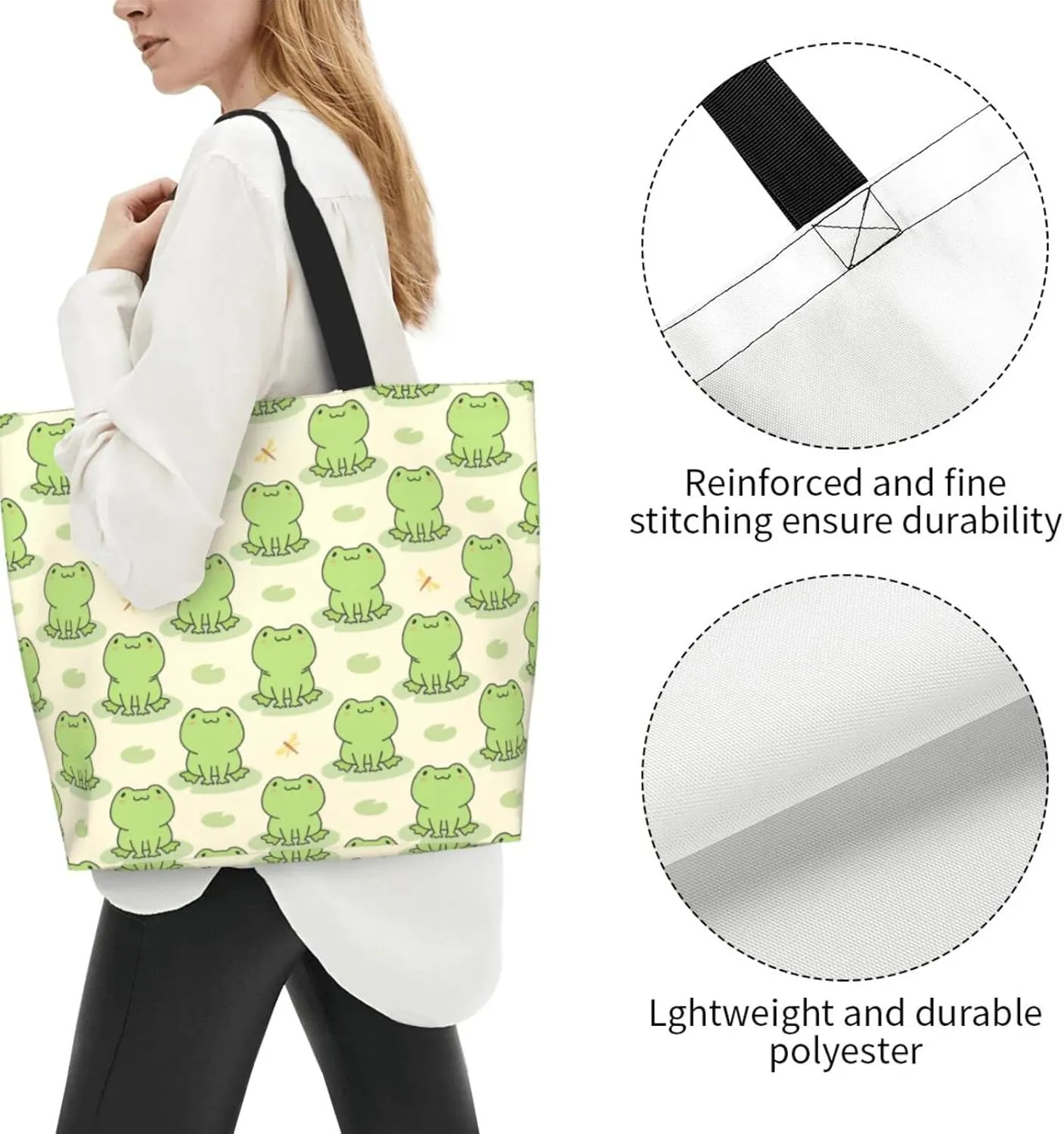 Cute Tote Bag Beach Canvas Bag Travel Reusable Grocery Shopping Bag Tote for Women Men