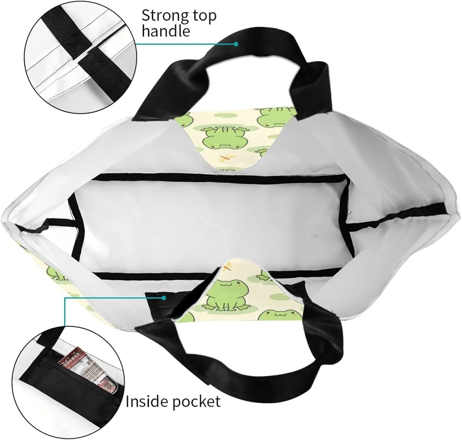 Cute Tote Bag Beach Canvas Bag Travel Reusable Grocery Shopping Bag Tote for Women Men