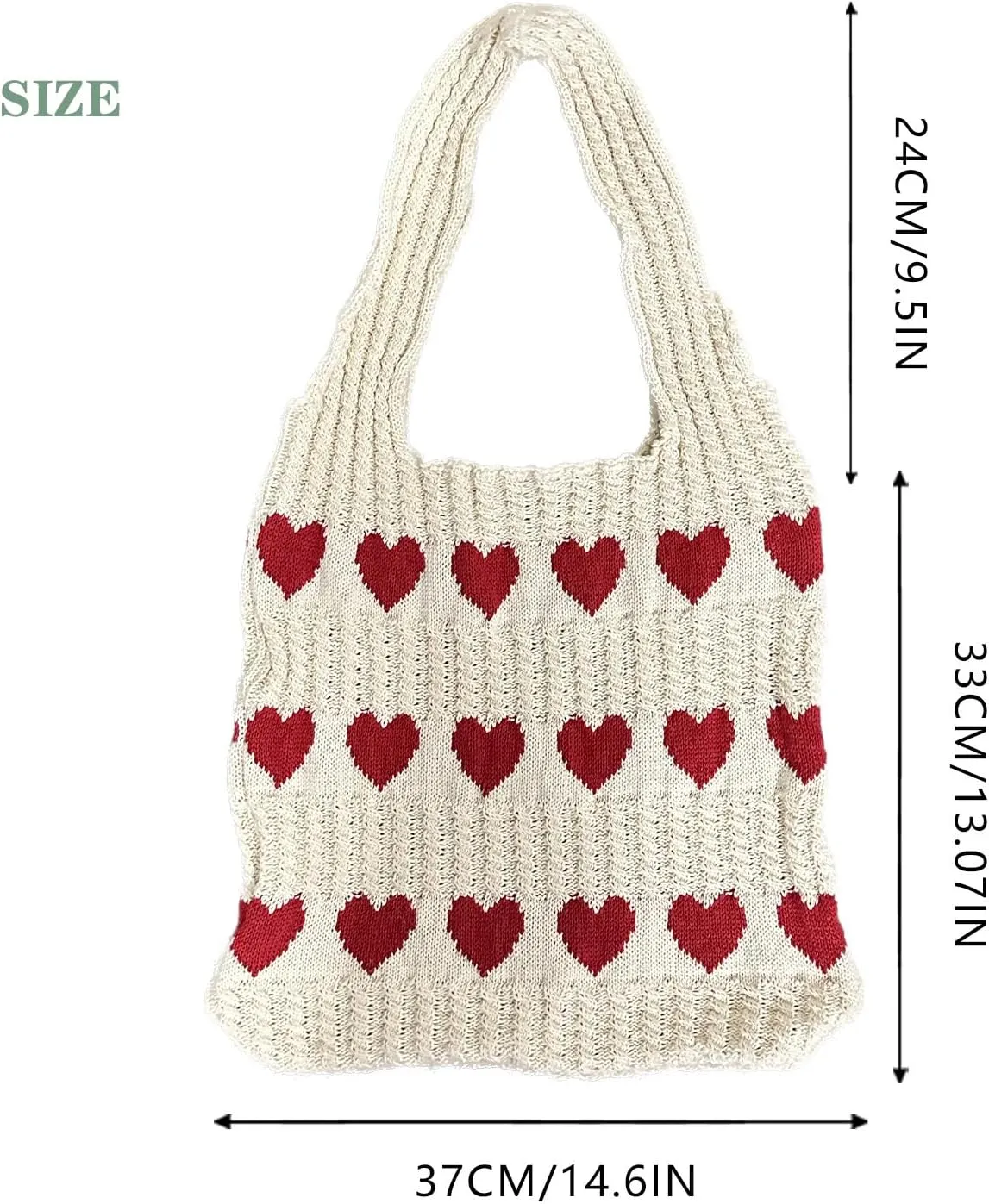 Cute Tote Bag Knit Aesthetic Crochet Shoulder Bag Fashion Handbag Casual Bags Beach Bag for Women Girl