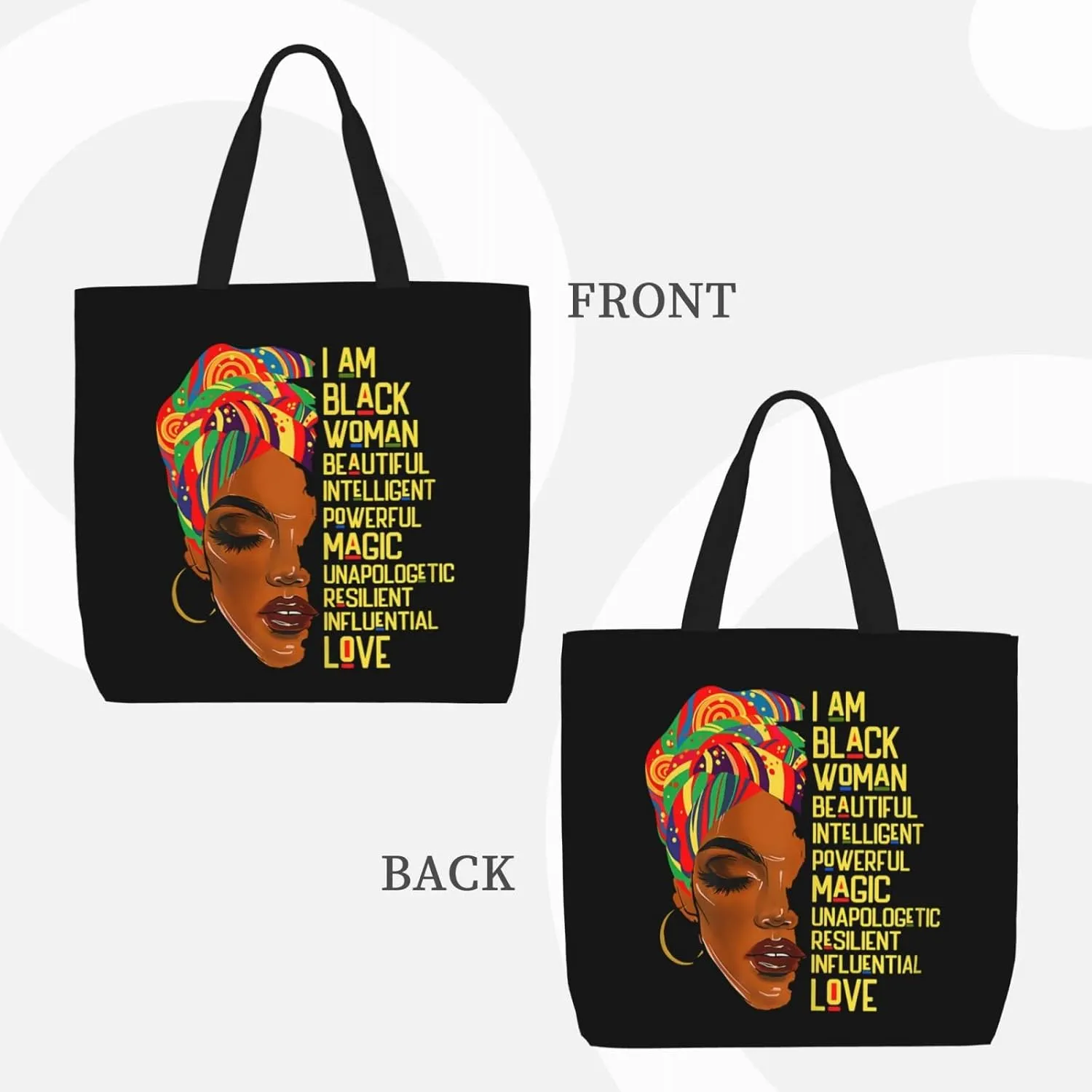 Cute Tote Bags for Women - Black African Gift Bag