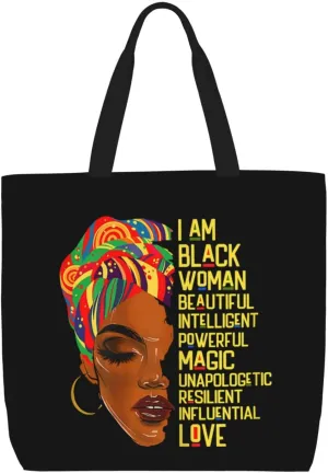 Cute Tote Bags for Women - Black African Gift Bag