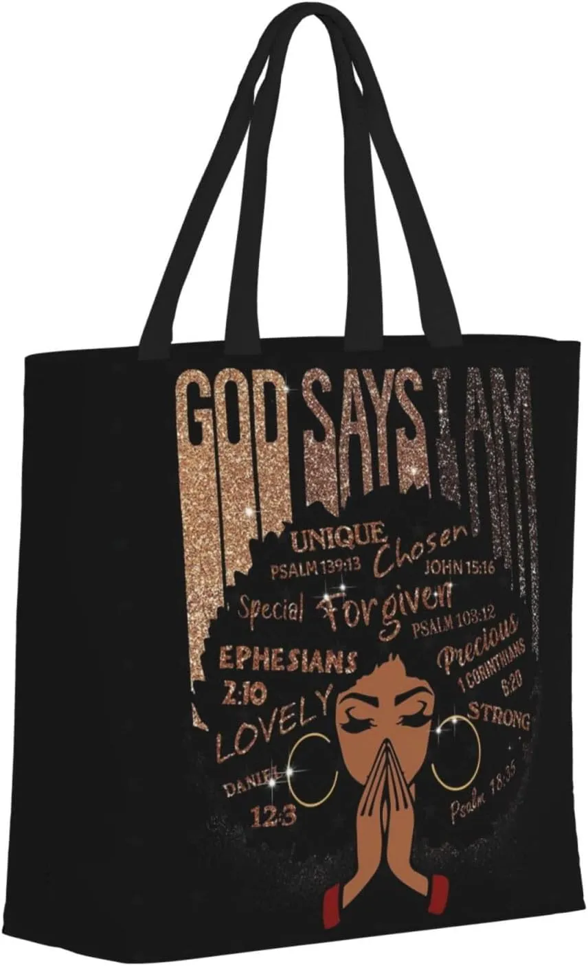Cute Tote Bags for Women - Black African Gift Bag